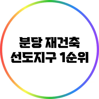 분당 재건축 선도지구 1순위