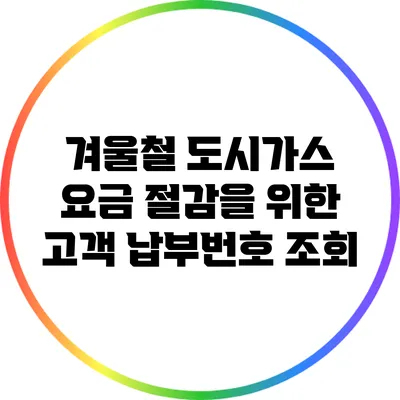 겨울철 도시가스 요금 절감을 위한 고객 납부번호 조회