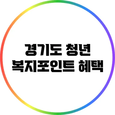 경기도 청년 복지포인트 혜택