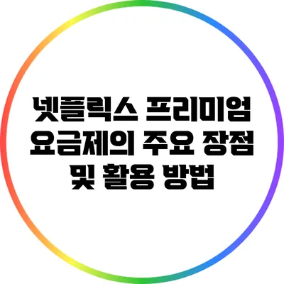 넷플릭스 프리미엄 요금제의 주요 장점 및 활용 방법