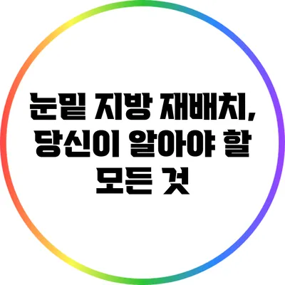 눈밑 지방 재배치, 당신이 알아야 할 모든 것