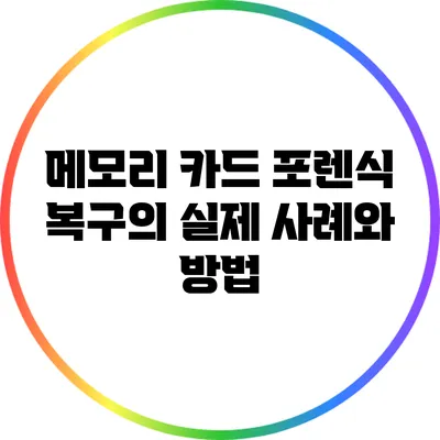 메모리 카드 포렌식 복구의 실제 사례와 방법