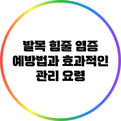 발목 힘줄 염증: 예방법과 효과적인 관리 요령