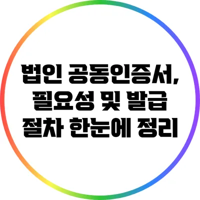 법인 공동인증서, 필요성 및 발급 절차 한눈에 정리