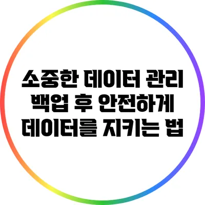 소중한 데이터 관리: 백업 후 안전하게 데이터를 지키는 법