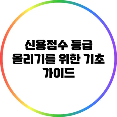 신용점수 등급 올리기를 위한 기초 가이드