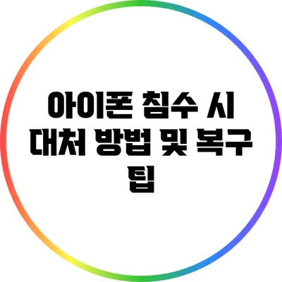 아이폰 침수 시 대처 방법 및 복구 팁