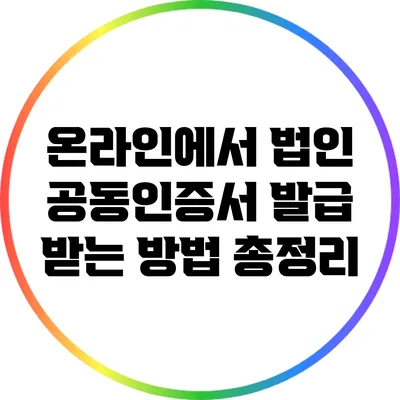 온라인에서 법인 공동인증서 발급 받는 방법 총정리