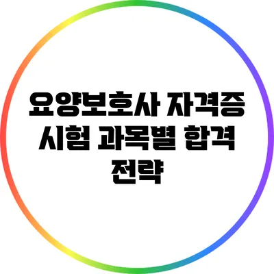 요양보호사 자격증 시험 과목별 합격 전략