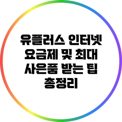 유플러스 인터넷 요금제 및 최대 사은품 받는 팁 총정리