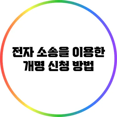 전자 소송을 이용한 개명 신청 방법