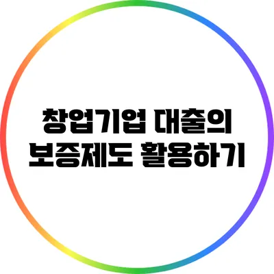 창업기업 대출의 보증제도 활용하기