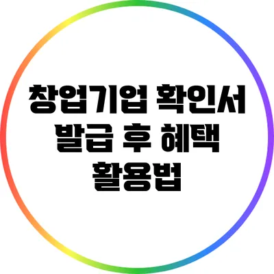 창업기업 확인서 발급 후 혜택 활용법