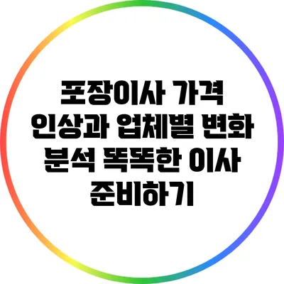 포장이사 가격 인상과 업체별 변화 분석: 똑똑한 이사 준비하기