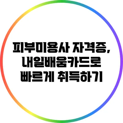 피부미용사 자격증, 내일배움카드로 빠르게 취득하기