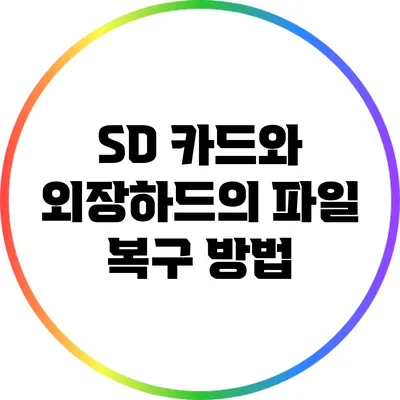 SD 카드와 외장하드의 파일 복구 방법