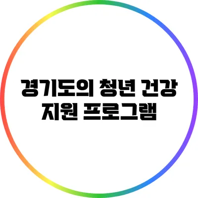 경기도의 청년 건강 지원 프로그램