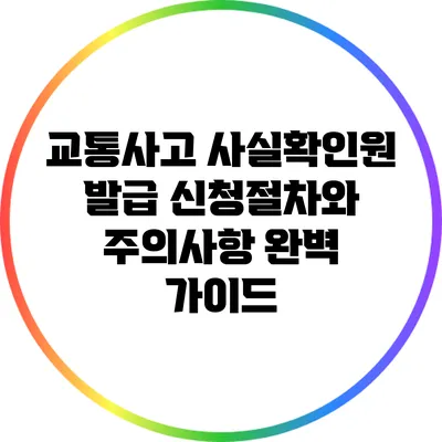 교통사고 사실확인원 발급 신청절차와 주의사항 완벽 가이드