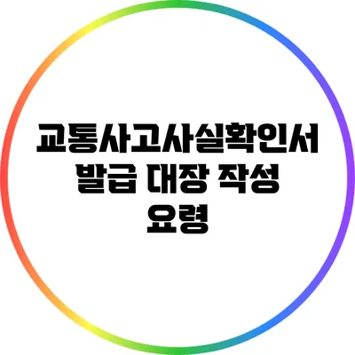 교통사고사실확인서 발급 대장 작성 요령