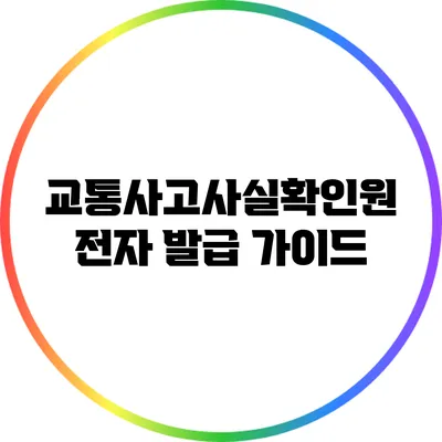 교통사고사실확인원 전자 발급 가이드