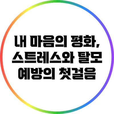 내 마음의 평화, 스트레스와 탈모 예방의 첫걸음
