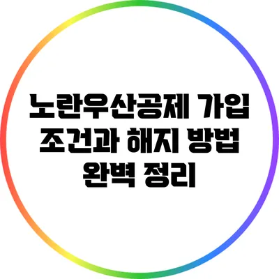 노란우산공제 가입 조건과 해지 방법 완벽 정리