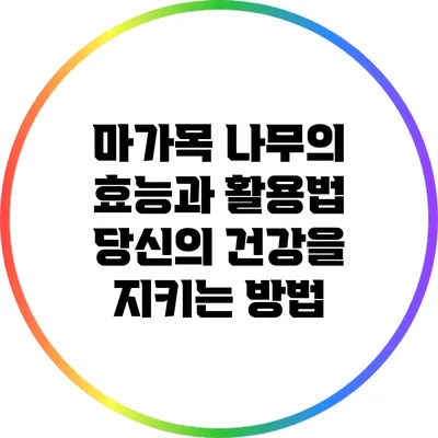 마가목 나무의 효능과 활용법: 당신의 건강을 지키는 방법