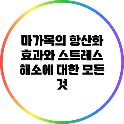 마가목의 항산화 효과와 스트레스 해소에 대한 모든 것