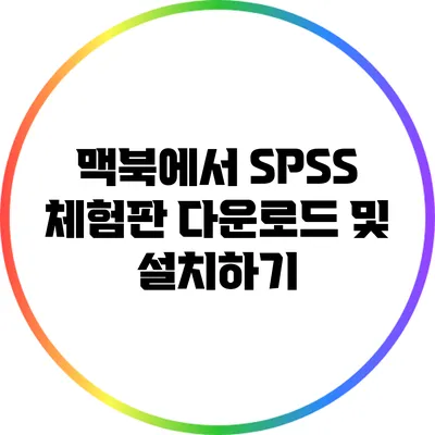 맥북에서 SPSS 체험판 다운로드 및 설치하기