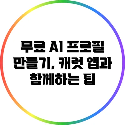 무료 AI 프로필 만들기, 캐럿 앱과 함께하는 팁