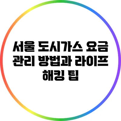 서울 도시가스 요금 관리 방법과 라이프 해킹 팁