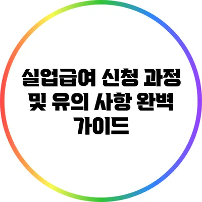 실업급여 신청 과정 및 유의 사항 완벽 가이드