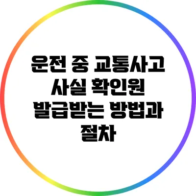 운전 중 교통사고 사실 확인원 발급받는 방법과 절차