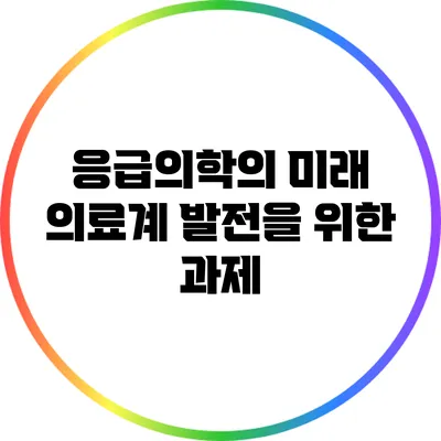 응급의학의 미래: 의료계 발전을 위한 과제