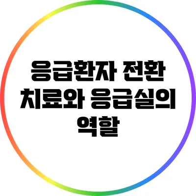 응급환자 전환: 치료와 응급실의 역할