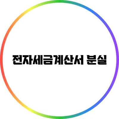 전자세금계산서 분실