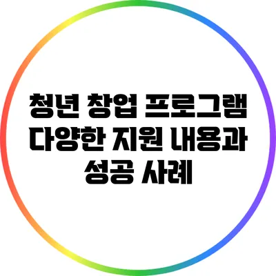 청년 창업 프로그램: 다양한 지원 내용과 성공 사례