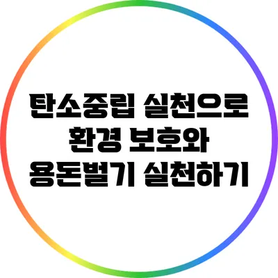 탄소중립 실천으로 환경 보호와 용돈벌기 실천하기