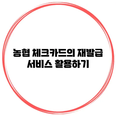 농협 체크카드의 재발급 서비스 활용하기