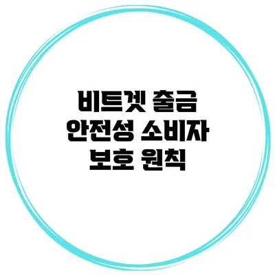 비트겟 출금 안전성 소비자 보호 원칙