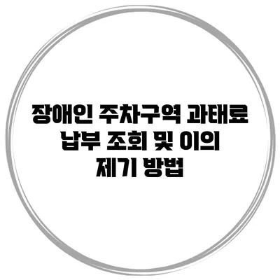 장애인 주차구역 과태료 납부 조회 및 이의 제기 방법