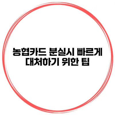 농협카드 분실시 빠르게 대처하기 위한 팁
